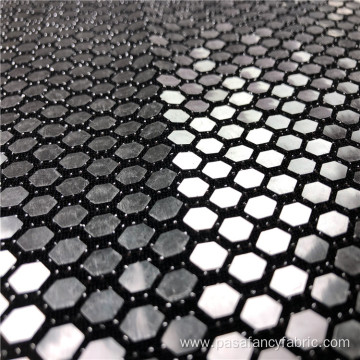 Hot Selling customize Sequin Girl Solid Knitted Korean Fabric lurex black silver With Sequin Fabric